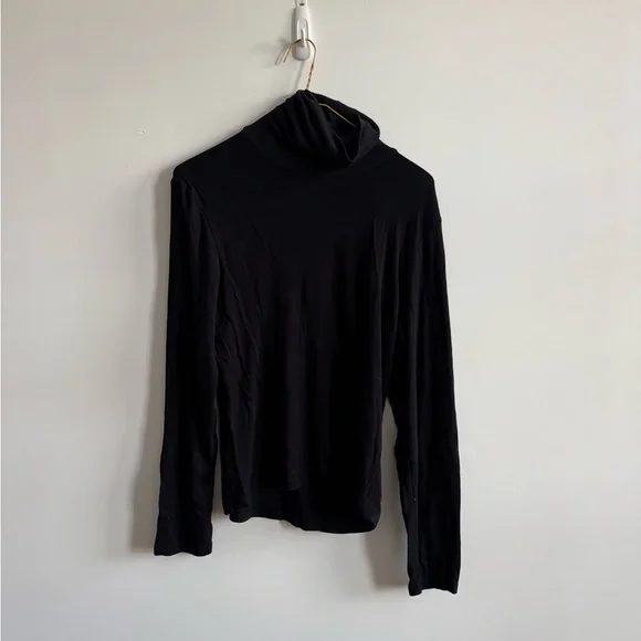 Size L Anthropologie Black Turtleneck Top - Picture 2 of 5